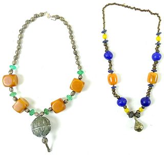 (2) Two African Chain Necklaces