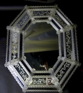 A Single Italian Venetian Mirror