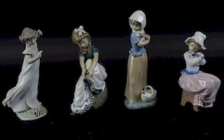 Collection of Four Lladro porcelain Women