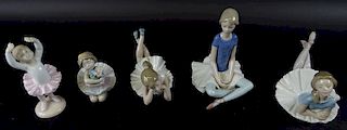 Collection of five Lladro porcelain figures