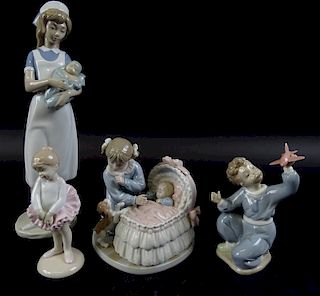 Collection of four Llladro Porcelain Figures