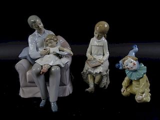Collection of three lladro figures