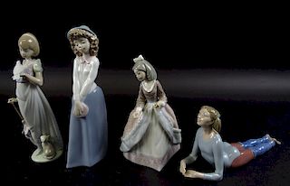 Collection of four lladro figures