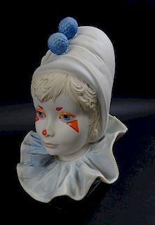 Cybis Signed Porcelain Clown Bust of Child