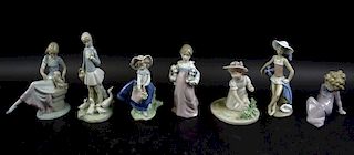 Collection of Seven Lladro Porcelain Figures