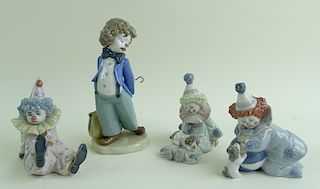 Collection of (4) Four Lladro Clowns