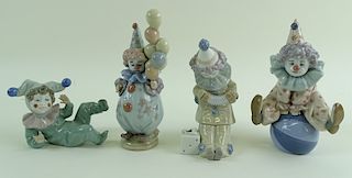 Collection of (4) four lladro clowns