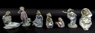 Collection of Seven Lladro porcelain Figures