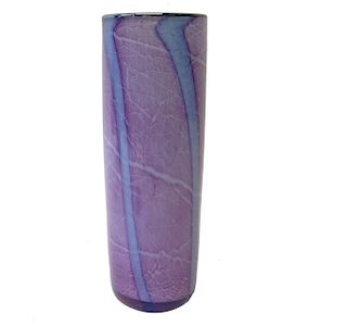 Tall Art Glass Cylinder Vase - Purple Lavender