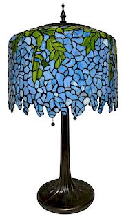 Tiffany Style Leaded Glass Table Lamp, 28"