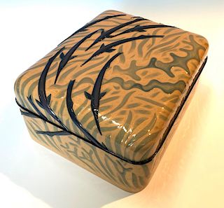 Large Japanese Laquered Decorated Sweet Fish Box