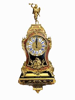 French Boulle Style Brass Inlaid Bracket Clock Circa 1870