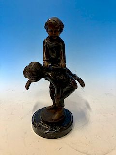 Bronze Casting Reproduction of Two Boys Signed Moreau
