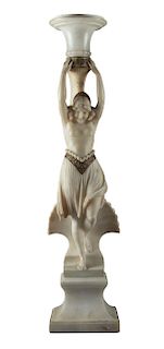 Carved Art Deco Sculpture with Shell Design, Circa 1930 