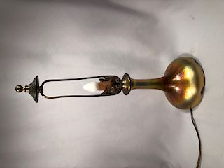 Antique Carder Steuben Gold Aurene Glass Lamp Base Shade Base Style 915