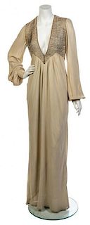 * An Andre Laug Cream and Bead Tunic Dress, No size.