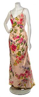 * A Bill Blass Floral Gown, No size.