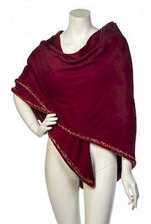 * A Maroon Wrap with Beaded Trim, No size.