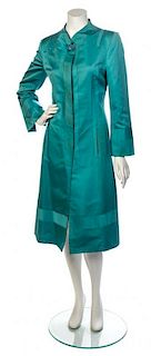 * A Teal Coat With Rhinestone Accents, No size.