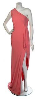 * A Christian Dior Rose Silk Evening Gown Ensemble, No size.