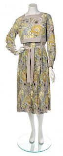 * An Emanuel Ungaro Grey Silk Floral Dress, No size.
