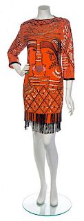 * A Fabrice Orange Silk Dress, Size M.