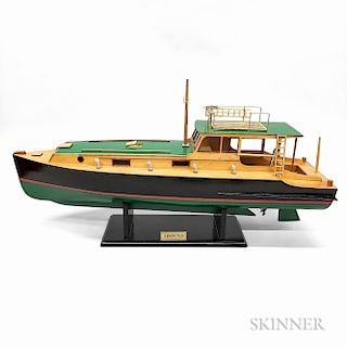 Carved and Painted Wood Boat Model