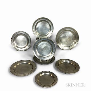Eight English Pewter Dishes