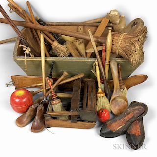 Large Group of Wooden Domestic Items