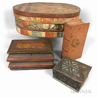Four Painted Wood Boxes