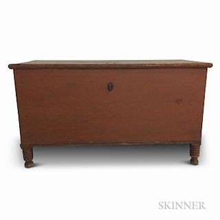 Country Red-painted Pine Dower Chest