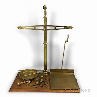 J. White & Son Brass Scale and Weights.  Estimate $200-250