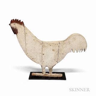 Carved and Painted Wood Cutout Rooster
