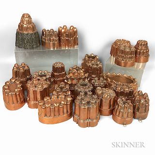 Twenty-five Copper Food Molds.  Estimate $300-500
