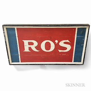 "Ro's" Painted Wood Double-sided Sign
