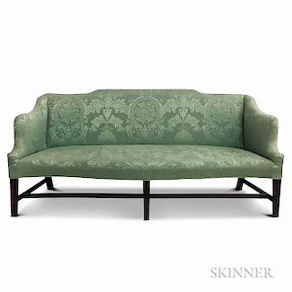 Chippendale Upholstered Mahogany Serpentine Sofa