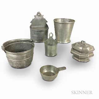 Six Pewter Items
