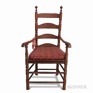 Red-stained Maple Slat-back Armchair