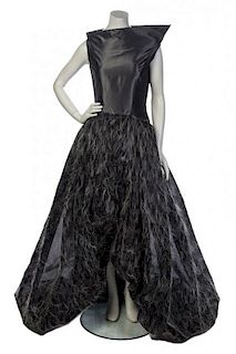 * A Jacques Fath Grey Silk Evening Gown, Size 40.
