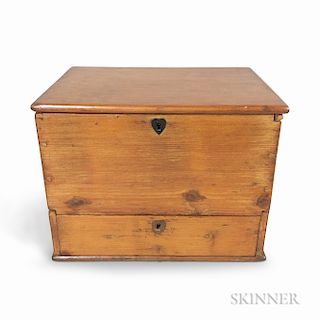 Small Pine Lift-top One-drawer Box