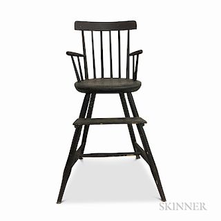 Black-painted Bamboo-turned Windsor High Chair