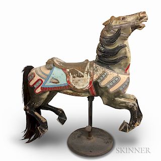 Polychrome Painted and Carved Carousel Horse