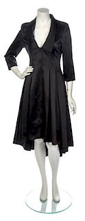 * A Jason Wu Black Silk Tuxedo Dress, Size 4.