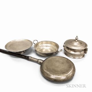 Four Pewter Domestic Items