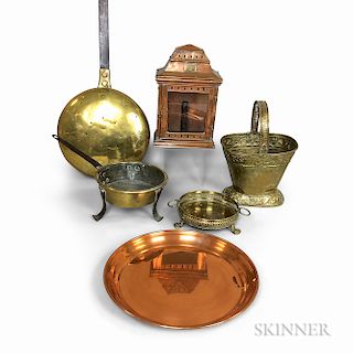 Six Brass and Copper Household Items