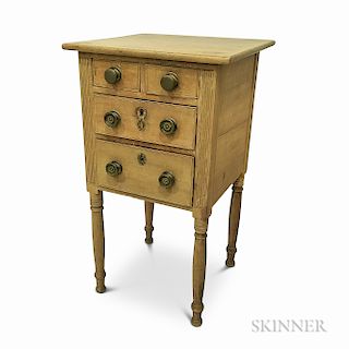 Federal-style Bleached Cherry Four-drawer Worktable