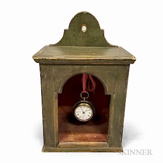 Green-painted Pine Watch Hutch and Universal Watch