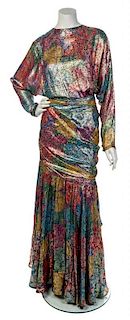 * A Lancetti Multicolor Lame Evening Gown, No size.