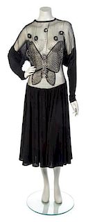 * A Lenora LeVon Black Butterfly Dress, No size.