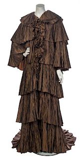 * A Louis Feraud Bronze Evening Gown, No size.